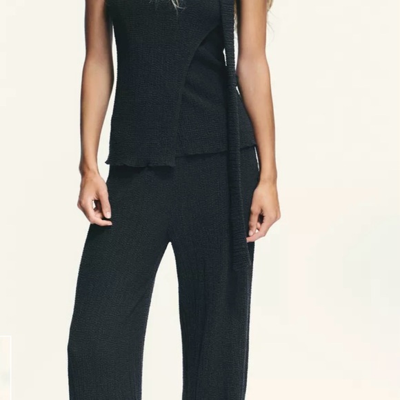 Zara Blue/GreyTextured Top&Pants - Picture 8 of 11